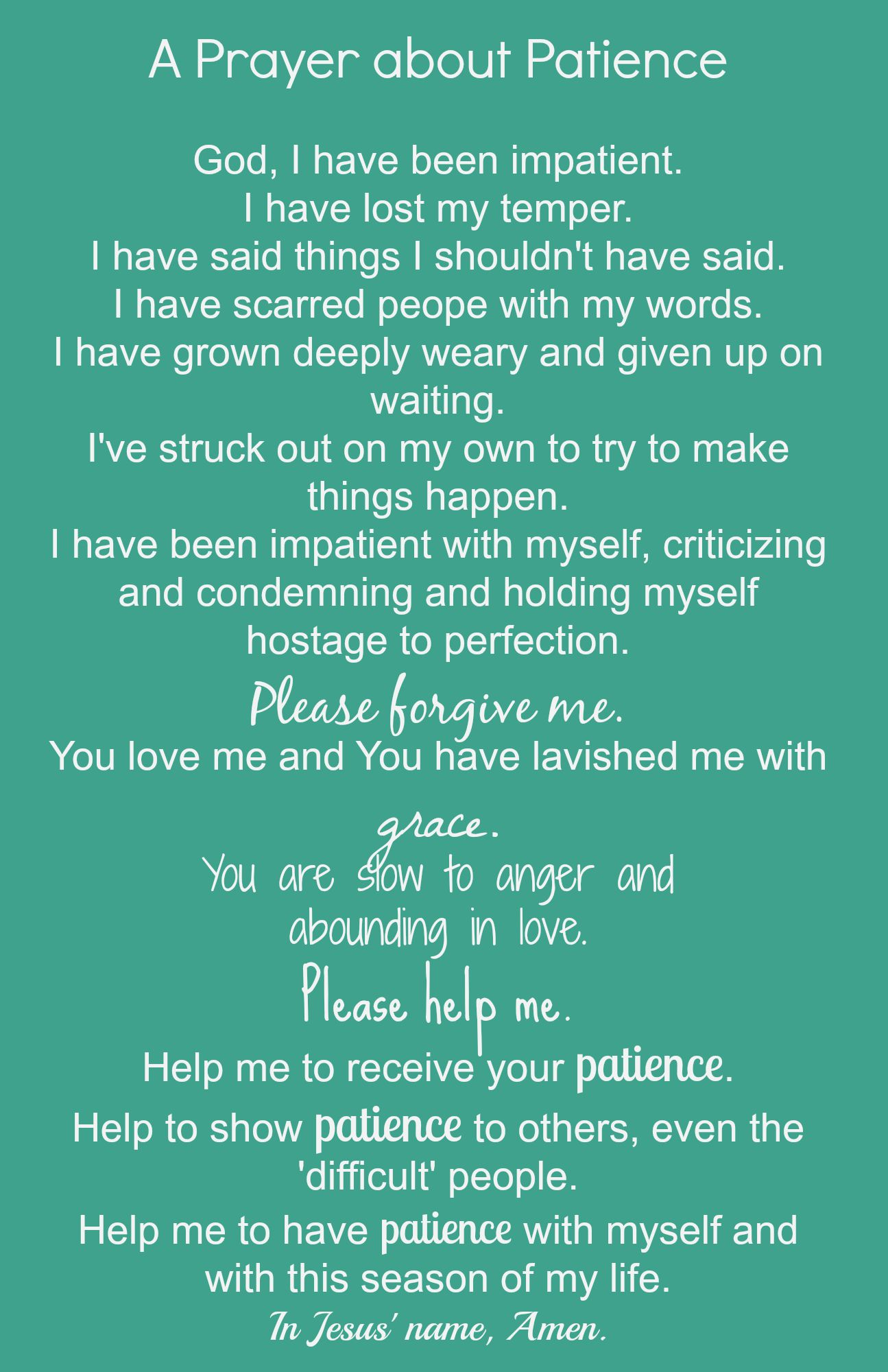 prayer for patience